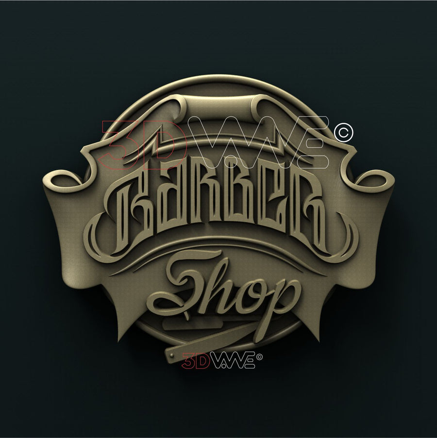 BARBERSHOP SIGN 3D STL 3DWave