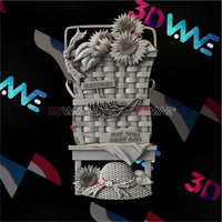 Thumbnail for BASKETS & SUNFLOWER 3d stl 3DWave.us