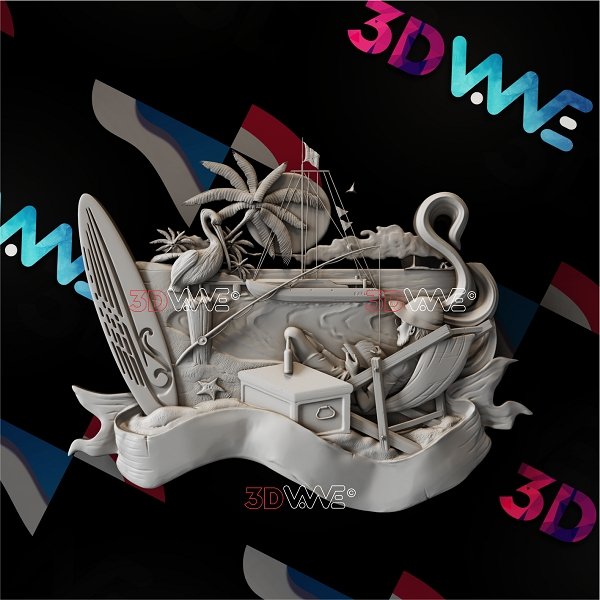 BEACH SIGN 3d stl 3DWave.us