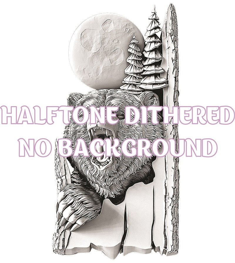 BEAR 3d illusion & laser-ready file 3DWave.us