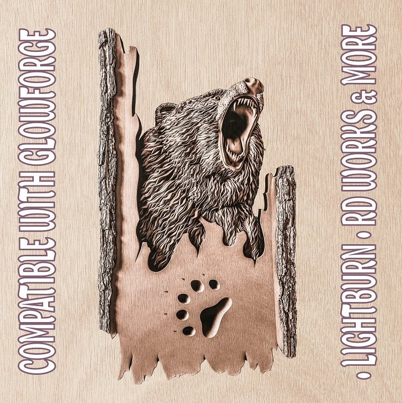 BEAR 3d illusion & laser-ready file 3DWave.us