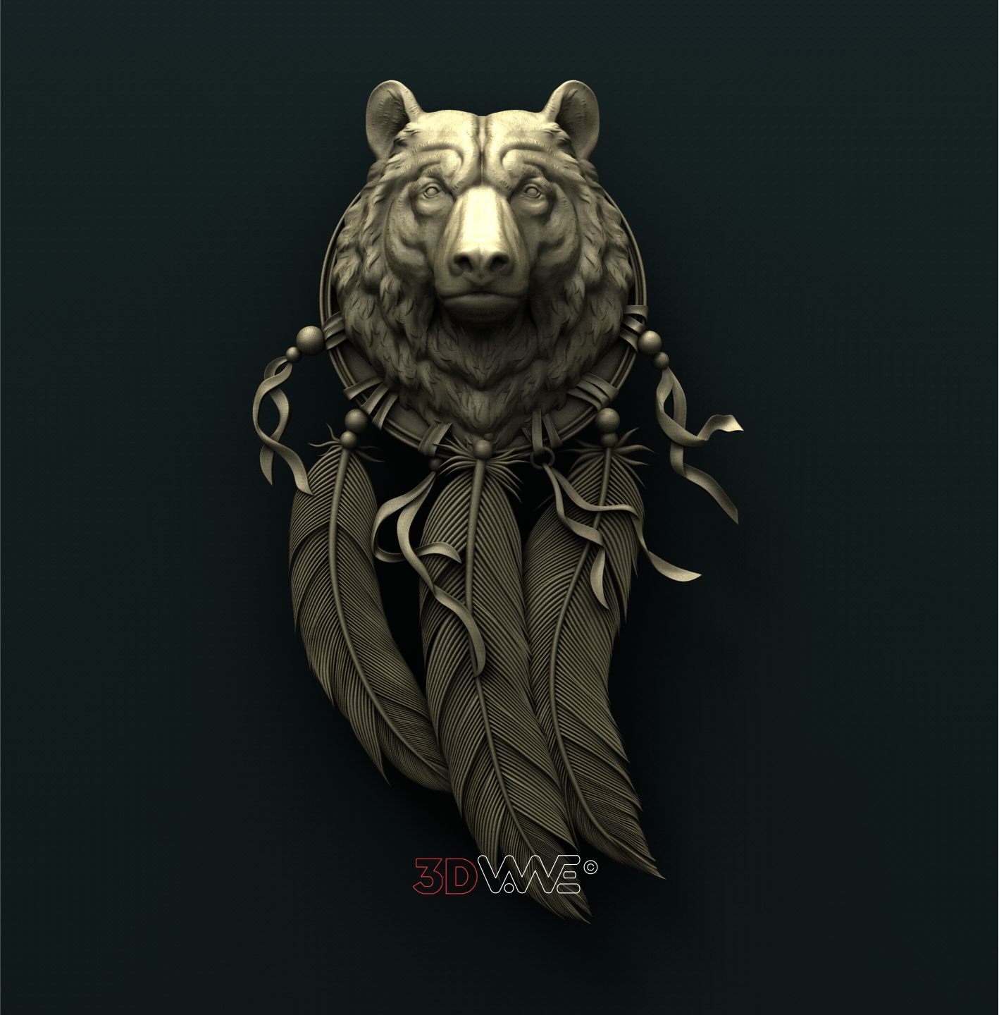 BEAR DREAM CATCHER 3D STL 3DWave