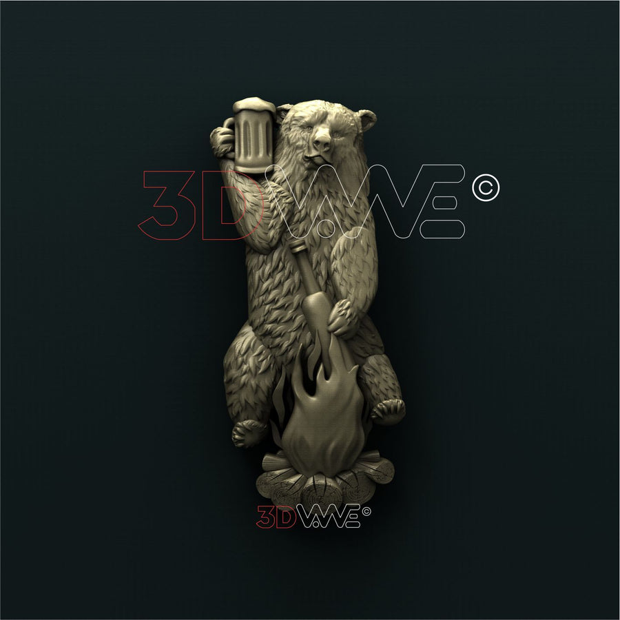 BEAR WITH A BEER 3d stl 3DWave