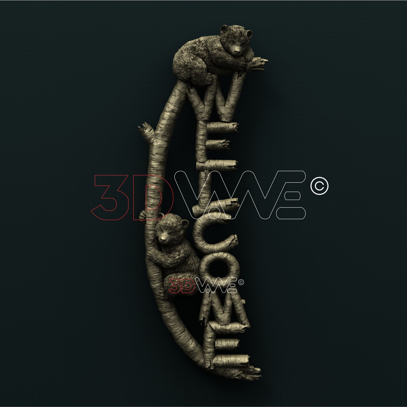 BEARS WELCOME SIGN 3D STL 3DWave