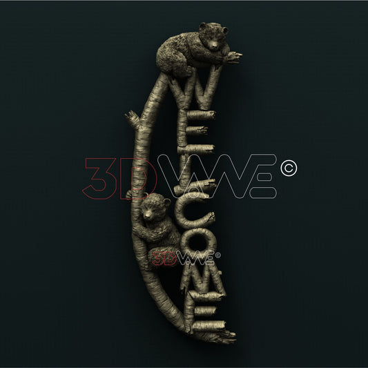 BEARS WELCOME SIGN 3D STL 3DWave