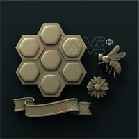 Thumbnail for BEE AND HONEY (INTO PARTS) 3d stl 3DWave
