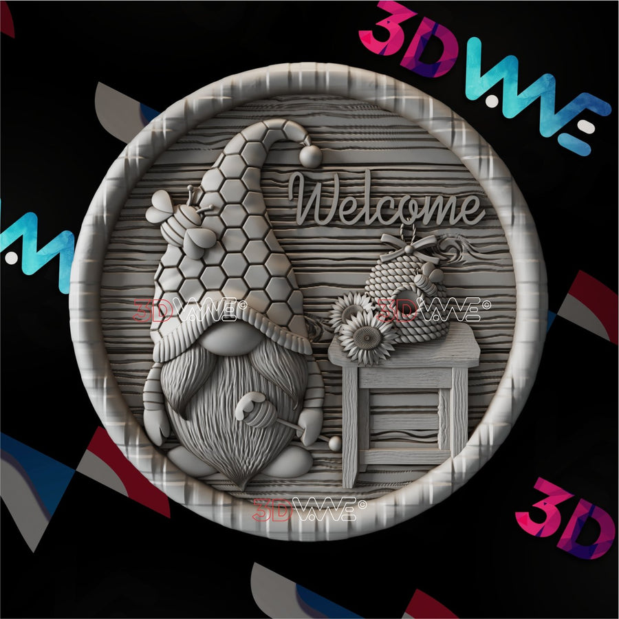 BEE GNOME 3d stl 3DWave.us