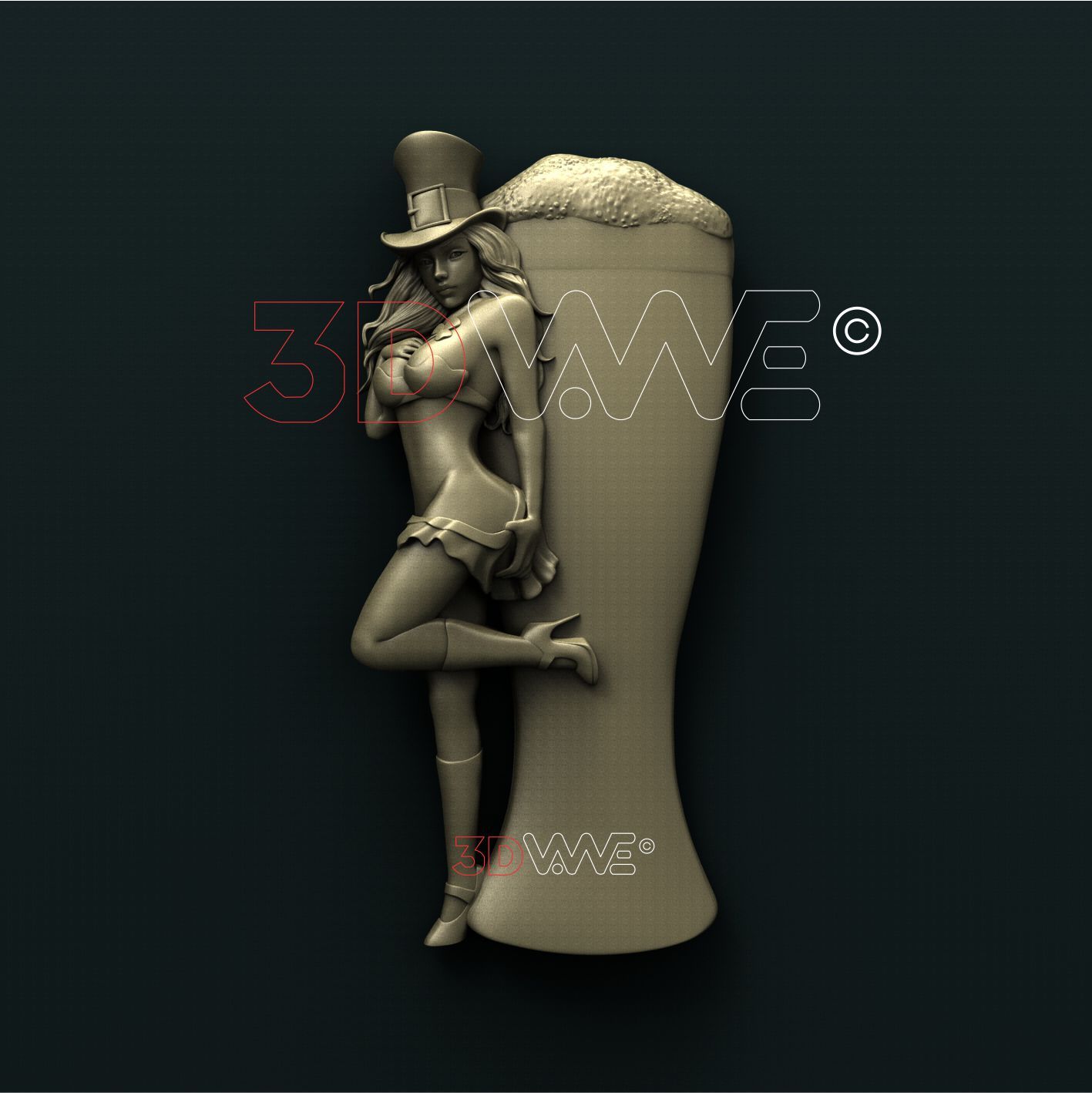 BEER GIRL 3D STL 3DWave