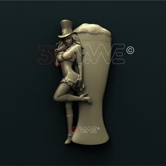BEER GIRL 3D STL 3DWave