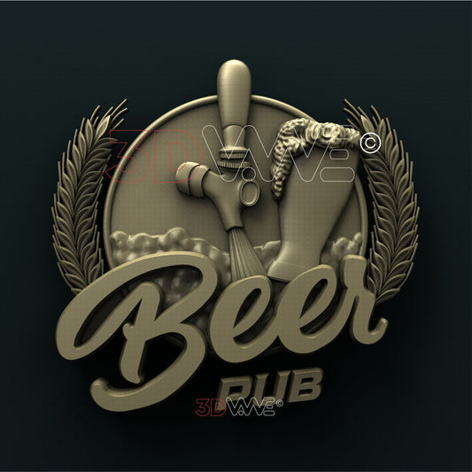 BEER PUB SIGN 3D STL 3DWave