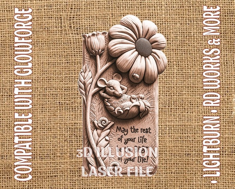 BEST WISHES 3d illusion & laser-ready file 3DWave.us