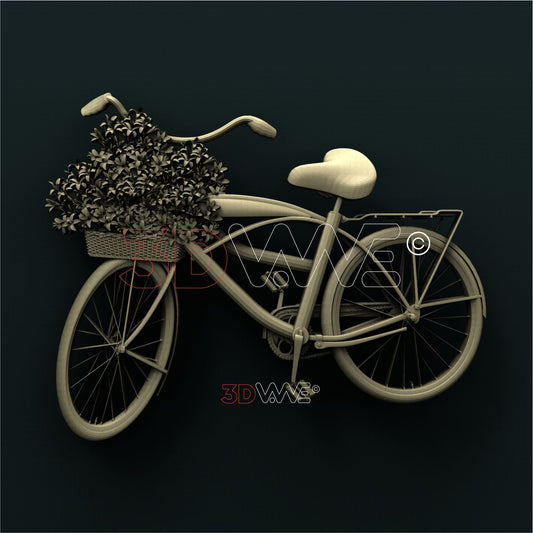 BIKE AND FLOWERS 3D STL 3DWave