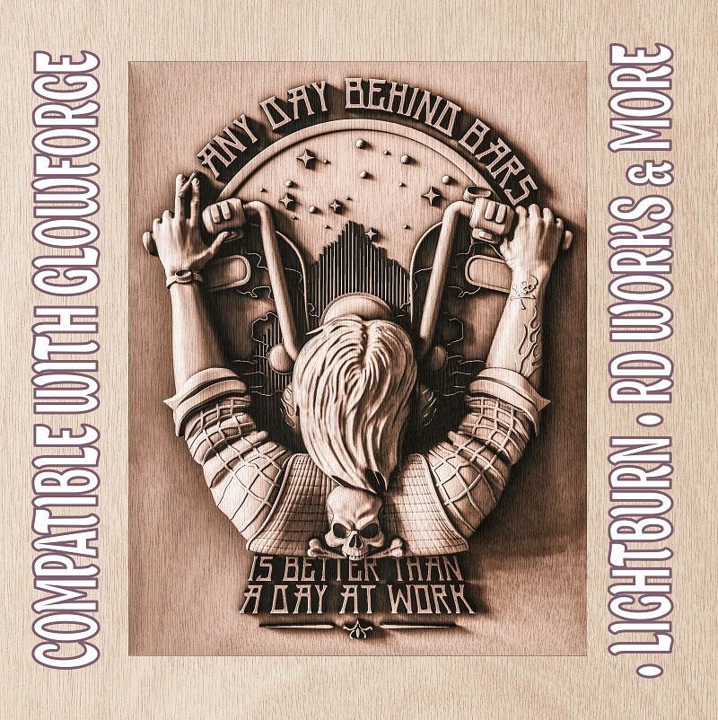 BIKER 3d illusion & laser - ready file 3DWave.us