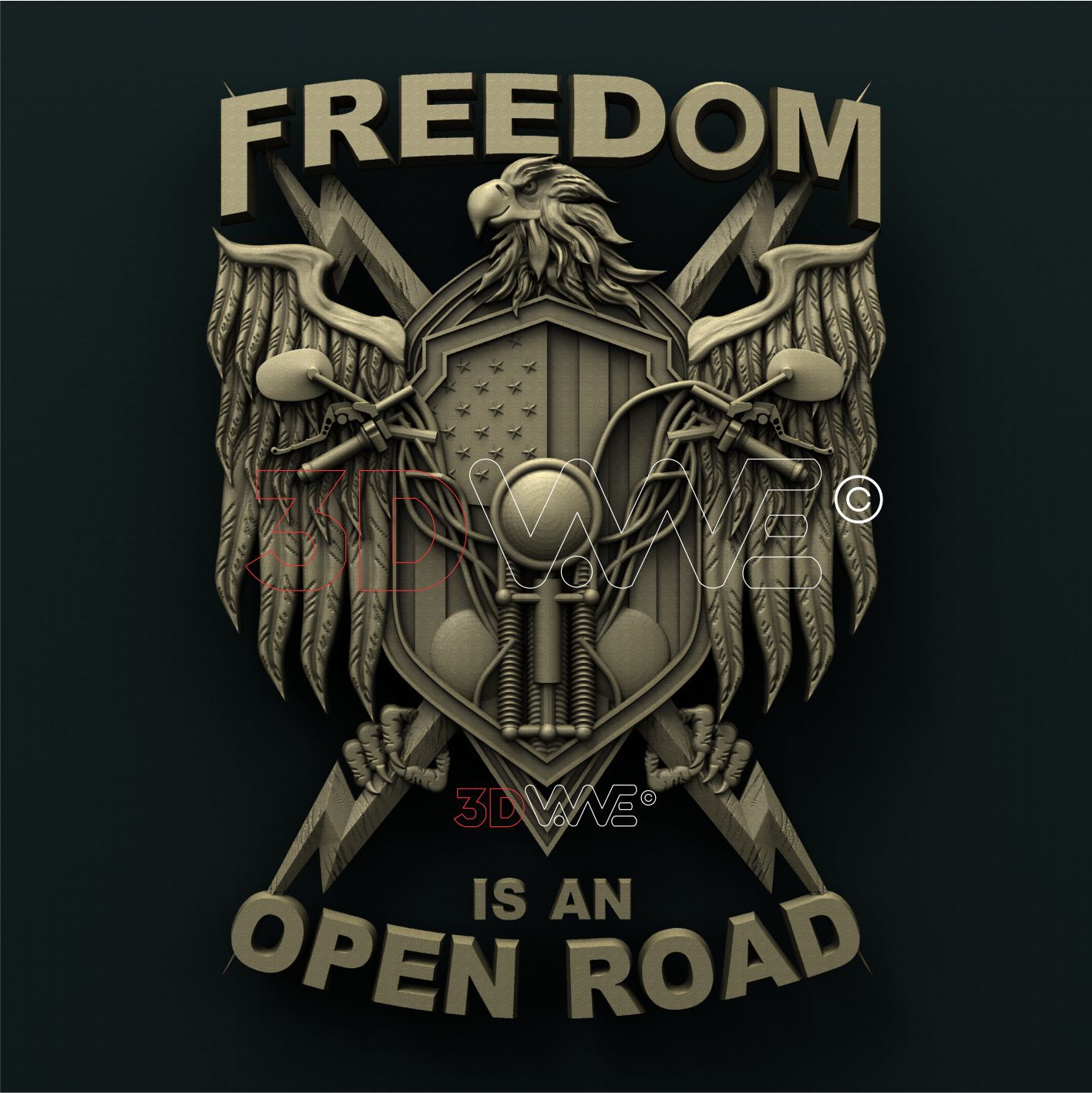 BIKER EAGLE 3D STL 3DWave