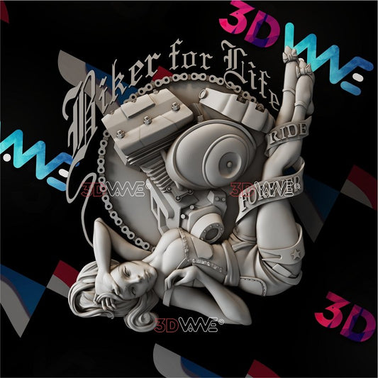 BIKER GIRL 3d stl 3DWave.us