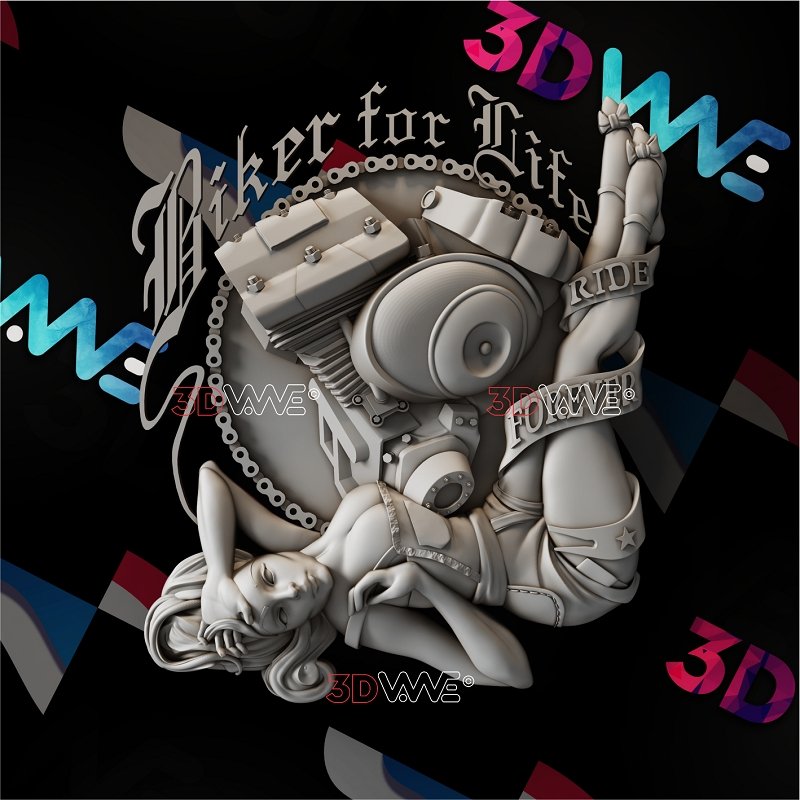 BIKER GIRL 3d stl 3DWave.us