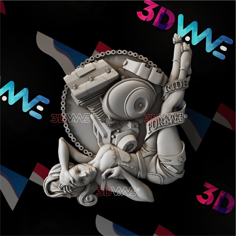 BIKER GIRL 3d stl 3DWave.us