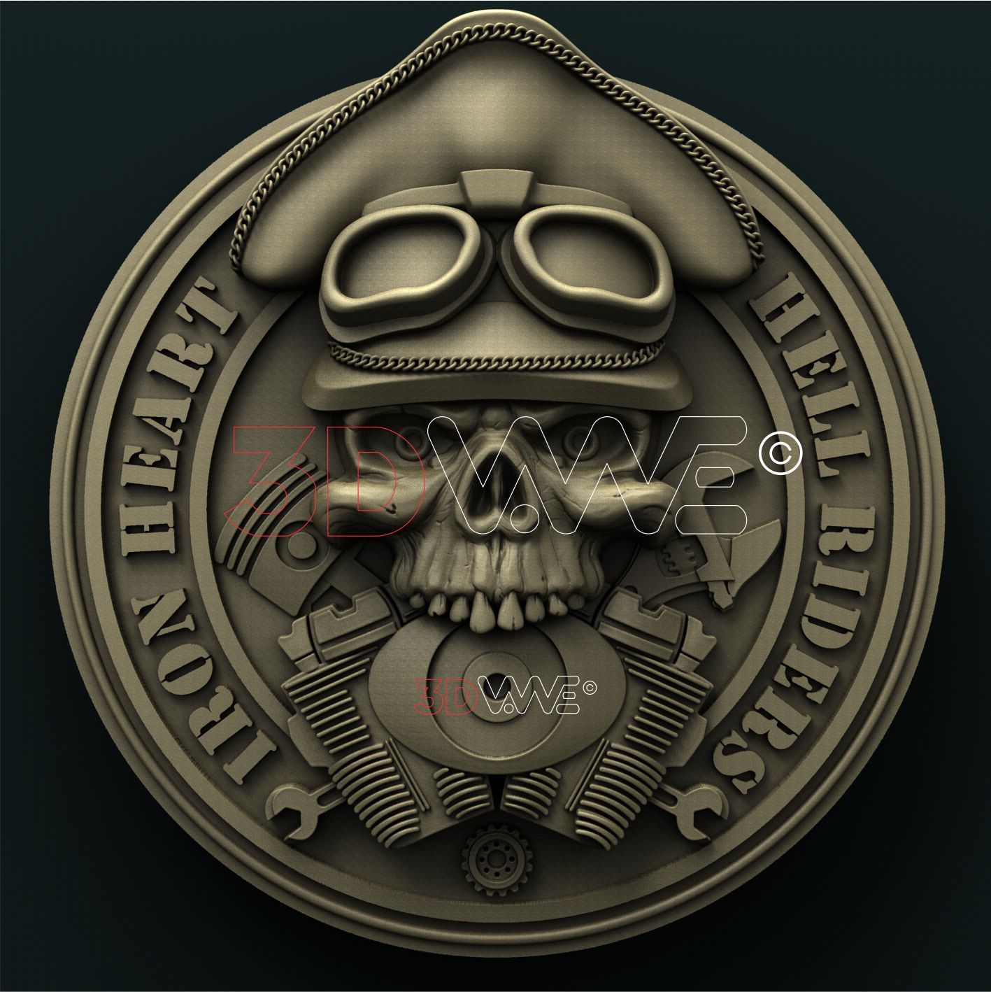 BIKER MEDALLION 3D STL 3DWave