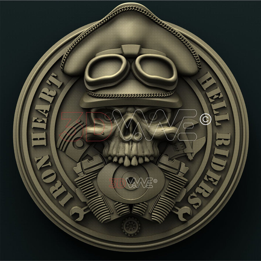 BIKER MEDALLION 3D STL 3DWave