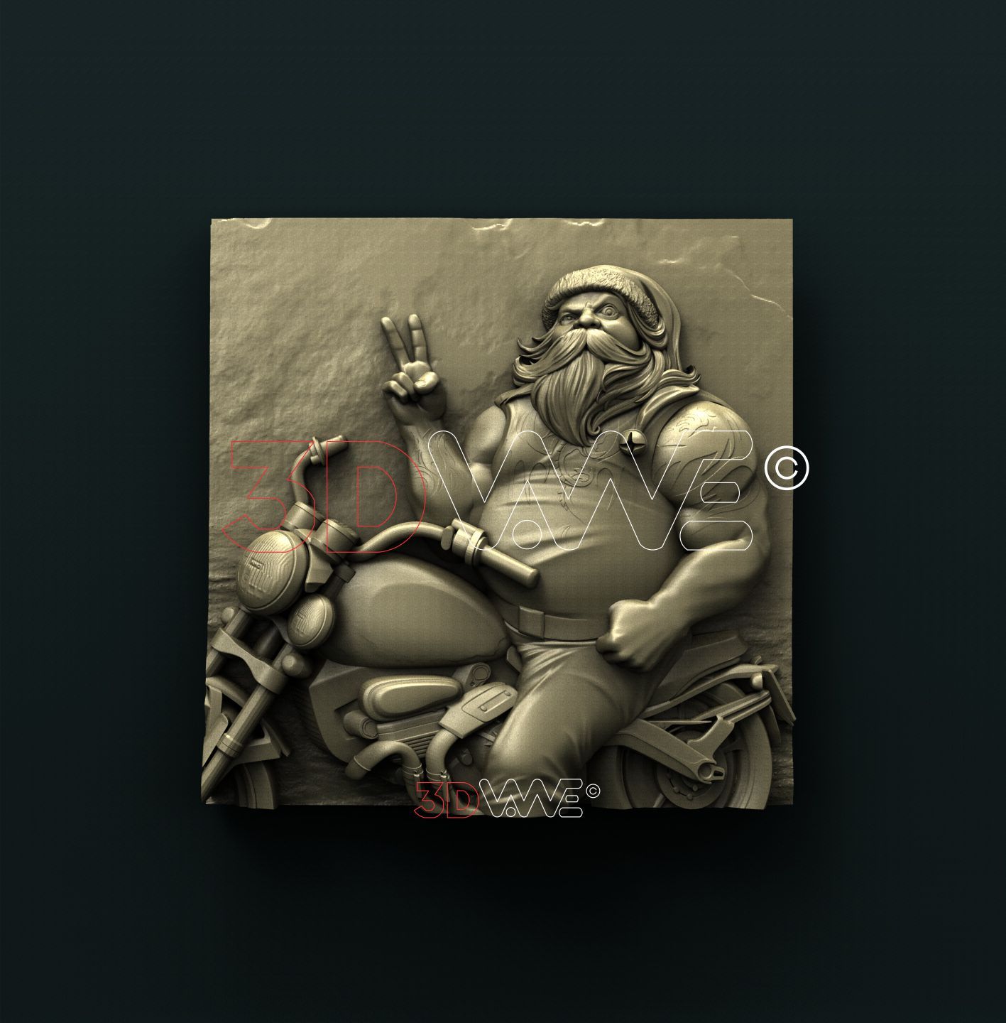 BIKER SANTA 3D STL 3DWave