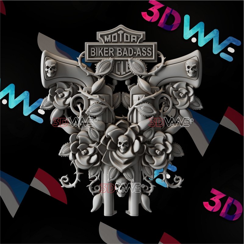 BIKER SIGN 3d stl 3DWave.us