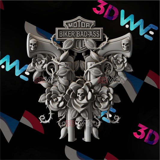 BIKER SIGN 3d stl 3DWave.us