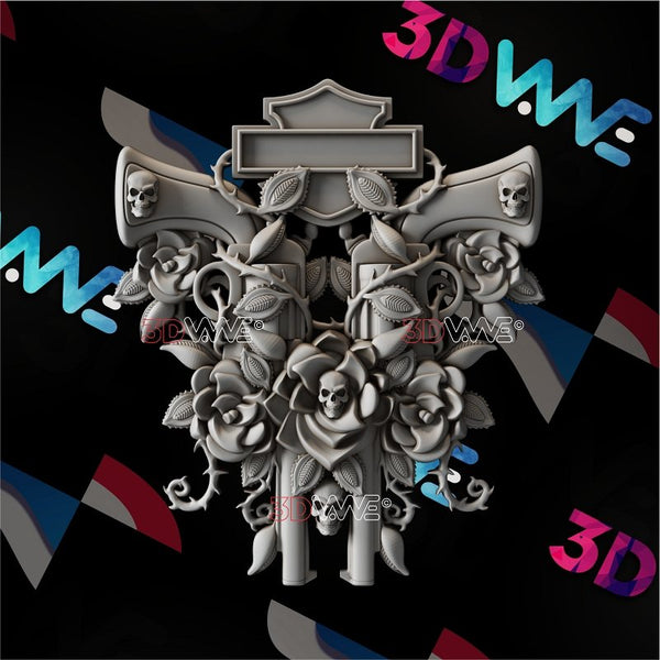 BIKER SIGN 3d stl - - 3DWave.us