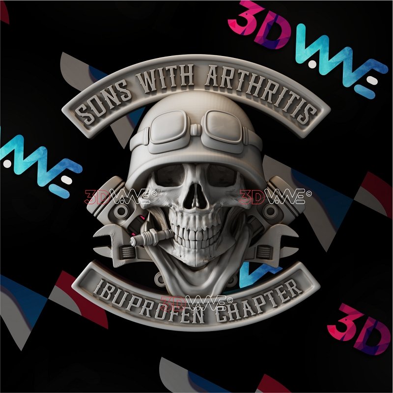 BIKER SKULL 3d stl 3DWave.us