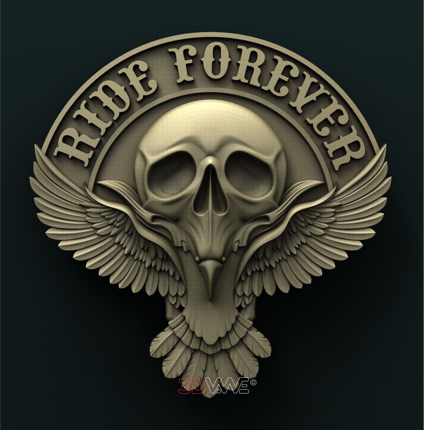 BIKER SKULL 3D STL 3DWave