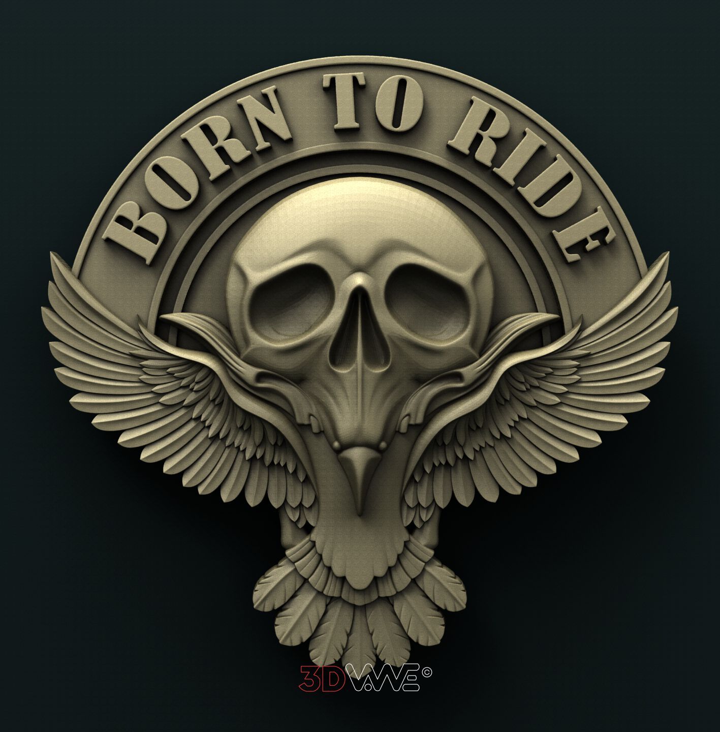 BIKER SKULL 3D STL 3DWave