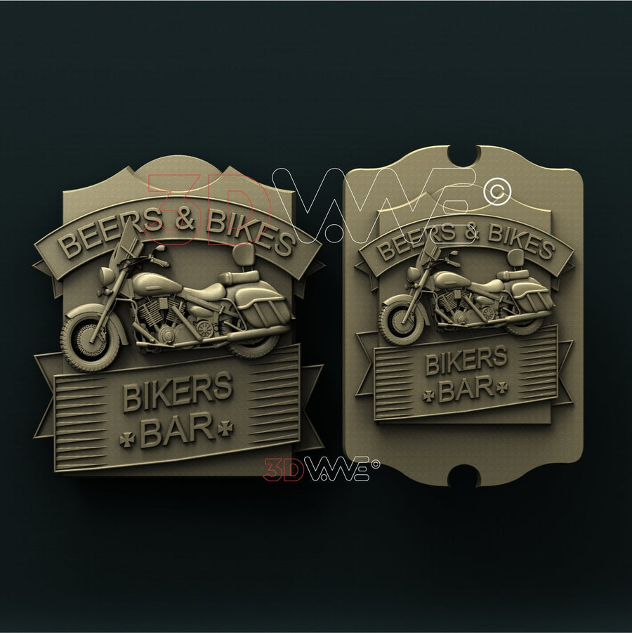 BIKERS BAR SIGN 3D STL 3DWave