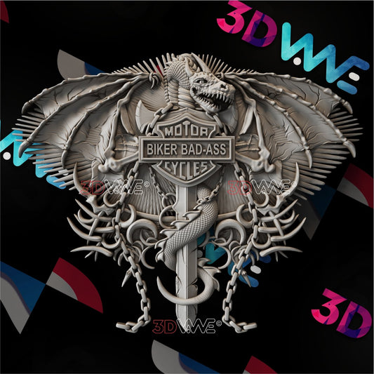 BIKERS DRAGON 3d stl 3DWave.us