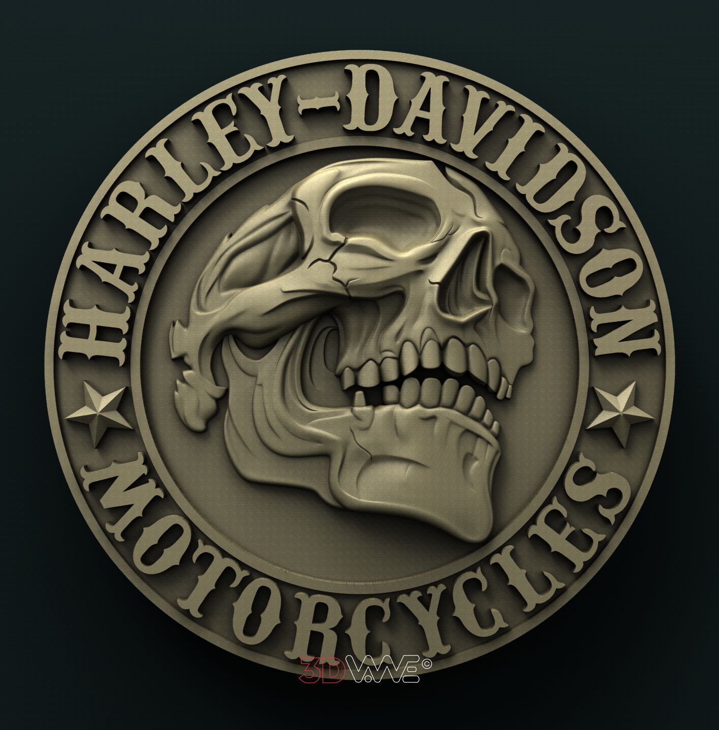 BIKERS MEDALLION 3D STL 3DWave