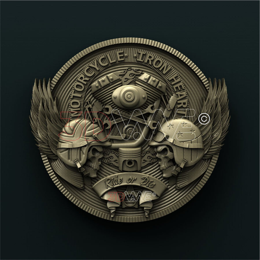 BIKERS MEDALLION 3D STL 3DWave