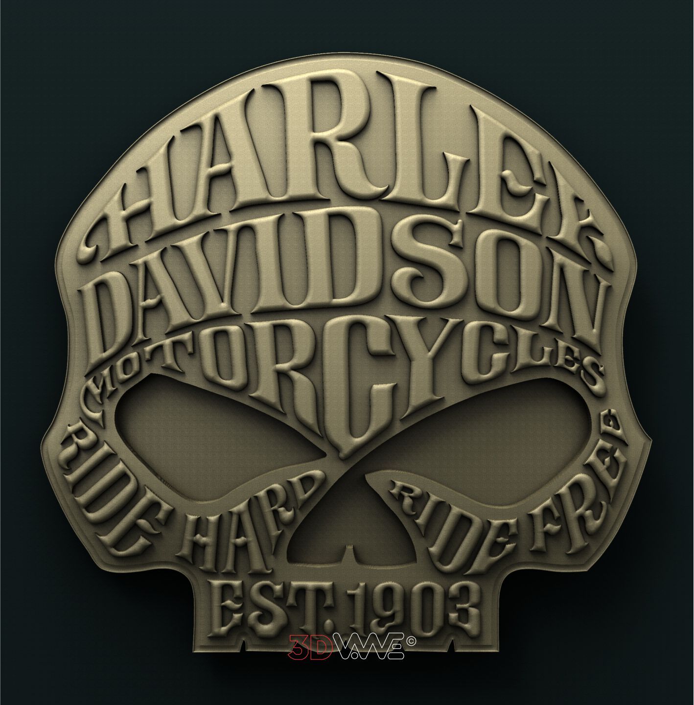 BIKERS SKULL 3D STL 3DWave