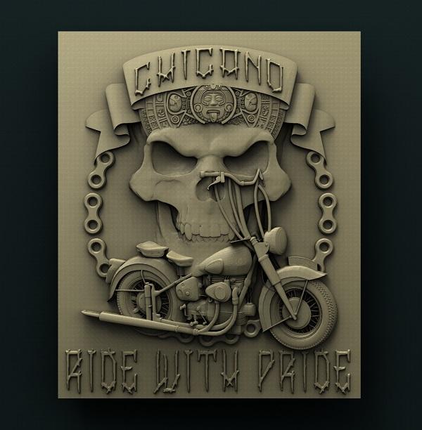 BIKERS SKULL 3D STL 3DWave