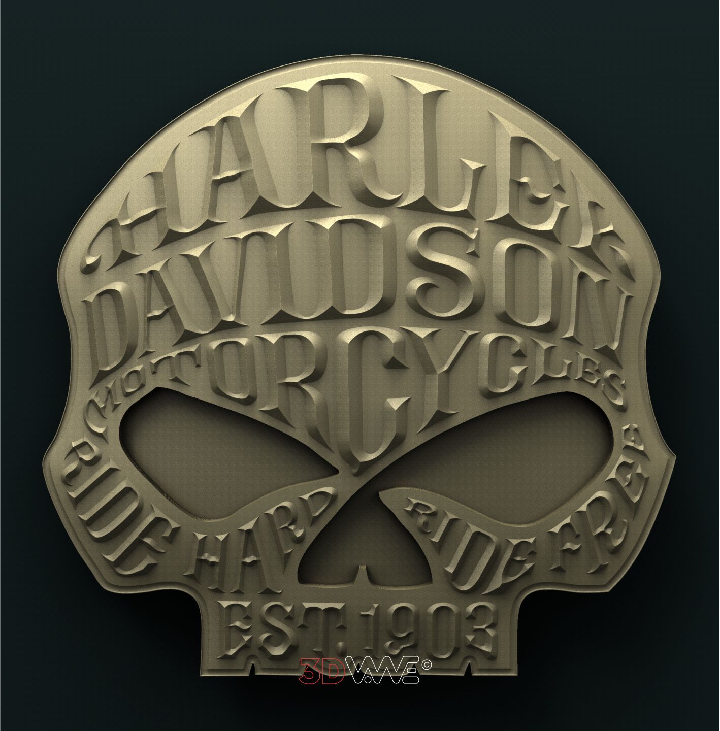 BIKERS SKULL 3D STL 3DWave