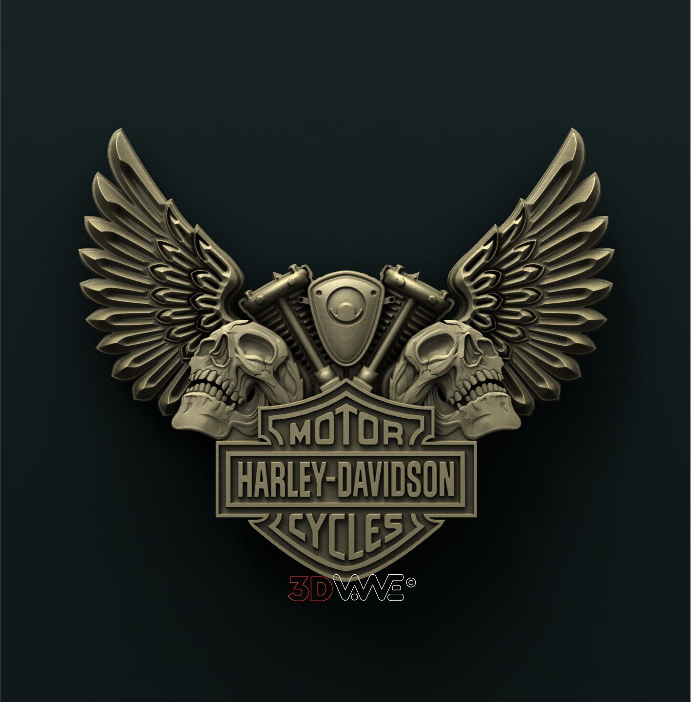 BIKERS SKULLS 3D STL 3DWave