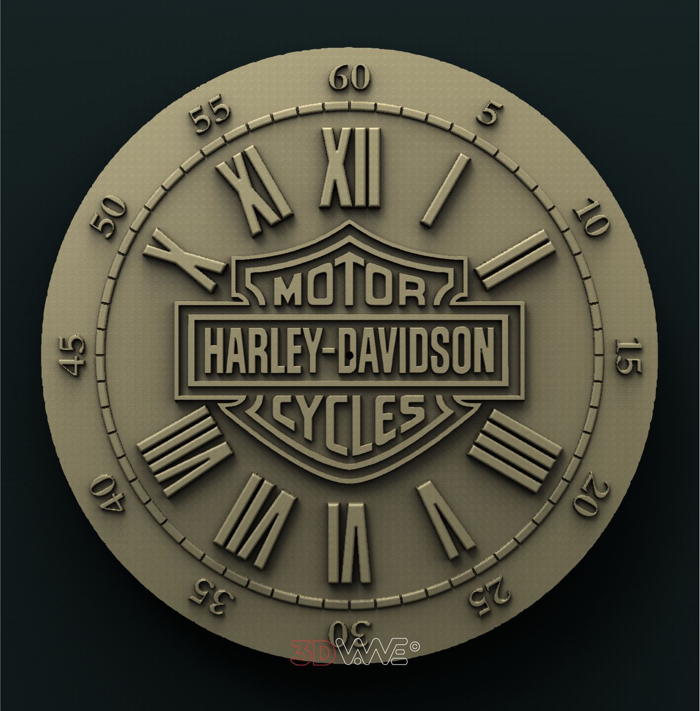 BIKERS WALL CLOCK 3D STL 3DWave