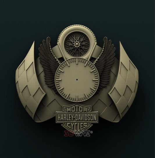 BIKERS WALL CLOCK 3D STL 3DWave