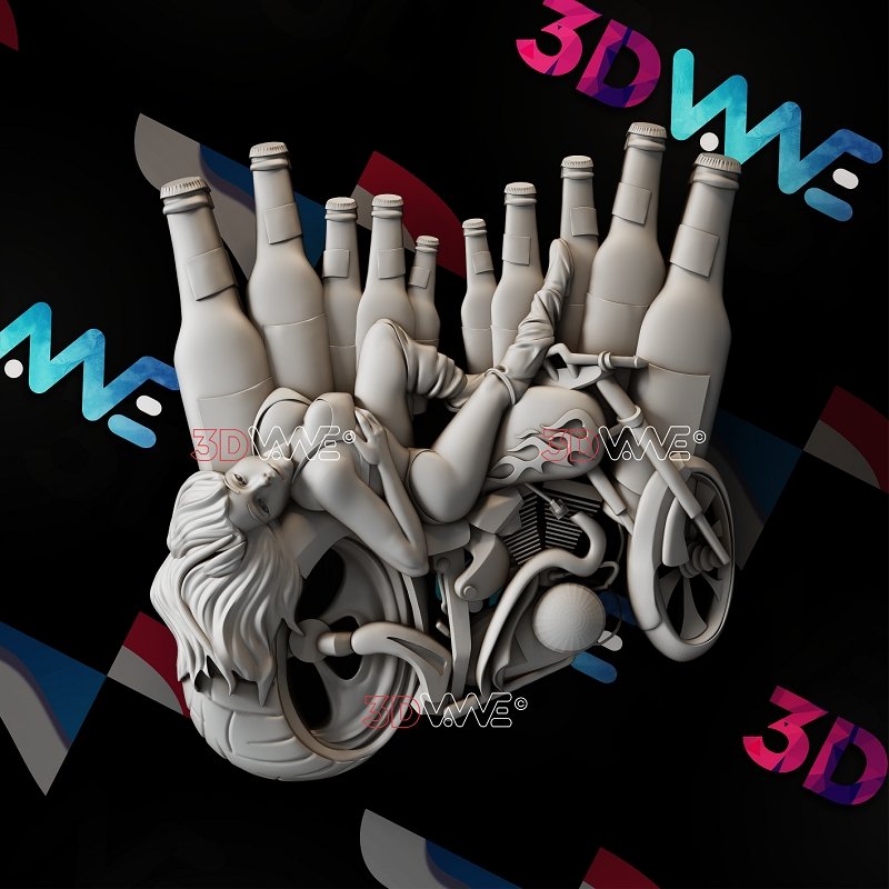 BIKES, BABES AND BEER 3d stl 3DWave