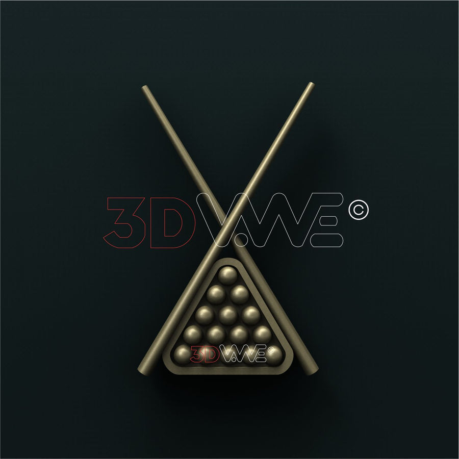 BILLIARD CUE AND BALLS 3D STL 3DWave