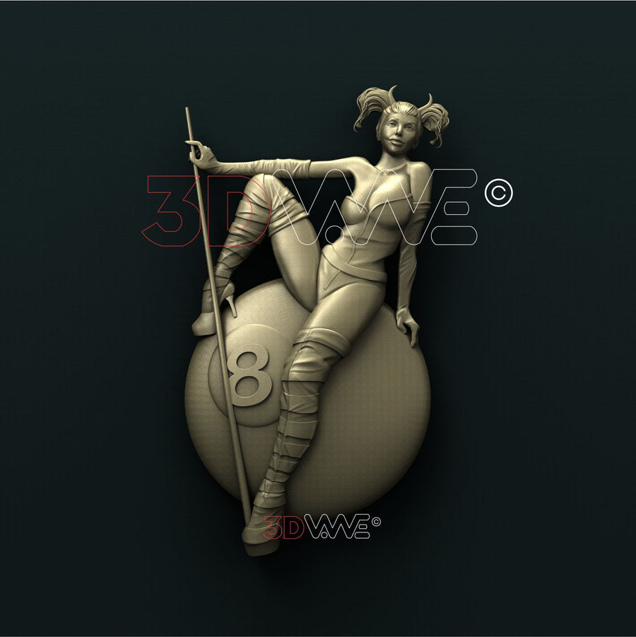 BILLIARD GIRL 3D STL 3DWave