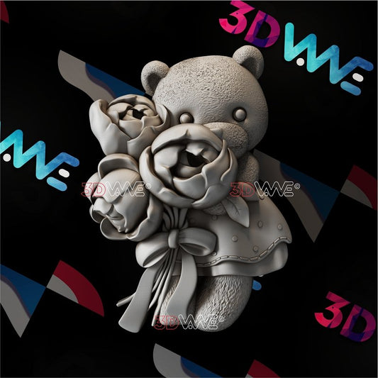 BIRTHDAY BEAR 3d stl 3DWave.us