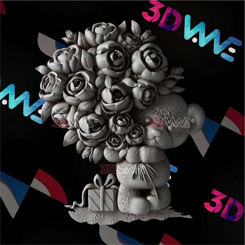 BIRTHDAY BEAR 3d stl 3DWave.us
