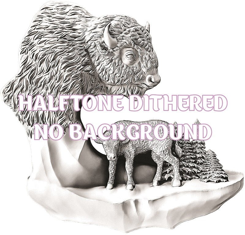 BISON 3d illusion & laser - ready file 3DWave.us