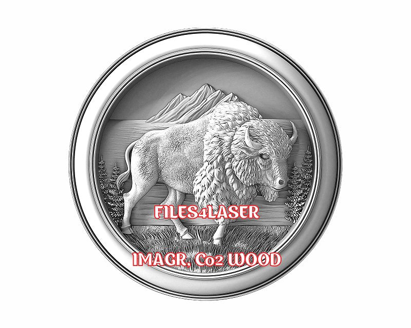 Bison 3d illusion & laser-ready files - 3DWave.us