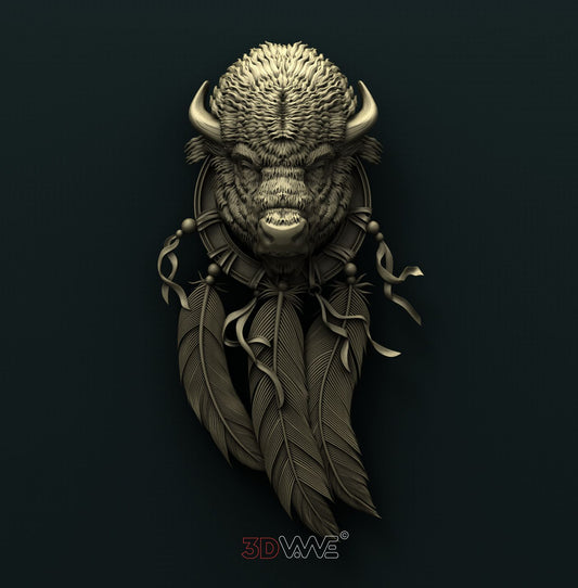 BISON DREAM CATCHER 3D STL 3DWave