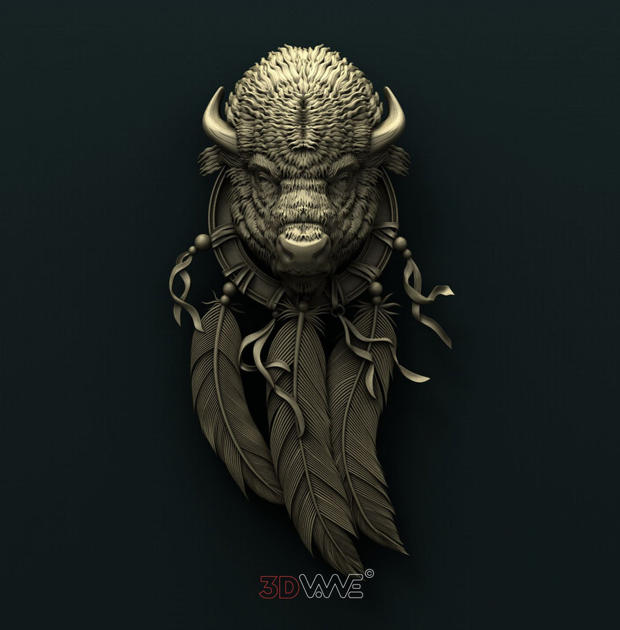 BISON DREAM CATCHER 3D STL 3DWave