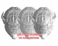 Thumbnail for Bison head 3d illusion & laser-ready file 3DWave.us